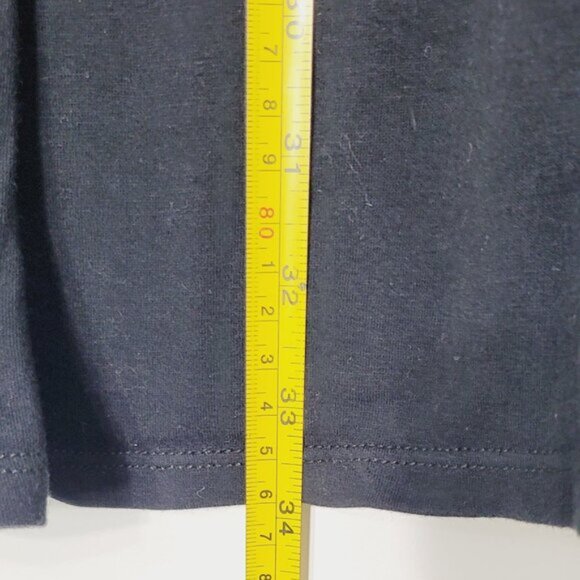 Eve Lavoie Women's Black Gray Cotton Blend Cap Sleeve Tie Back V-Neck Dress Sz M - Picture 8 of 10